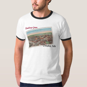 Postkarten-T - Shirt Vintagen Omahas, Nebraska