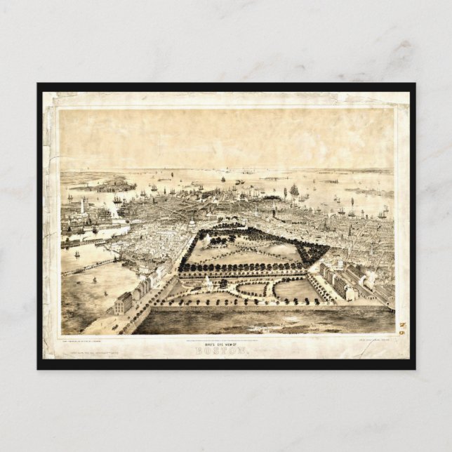 Postkarten-Vintage Boston-Karten-27 Postkarte (Vorderseite)