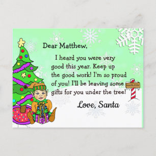Postkarten von Santa: Blonde Holiday Elf
