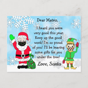 Postkarten von Santa: Weihnachtsmann und Elf in Ge