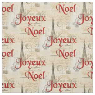 Postkarten-Weihnachtsgewebe Paris französisches Stoff