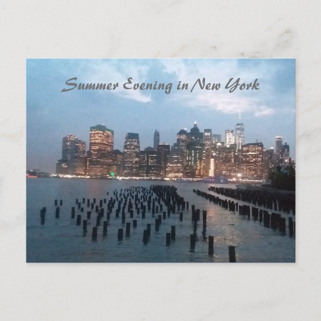 Postkartenaufnahme des Summer Abend in New York Postkarte (Vorderseite)