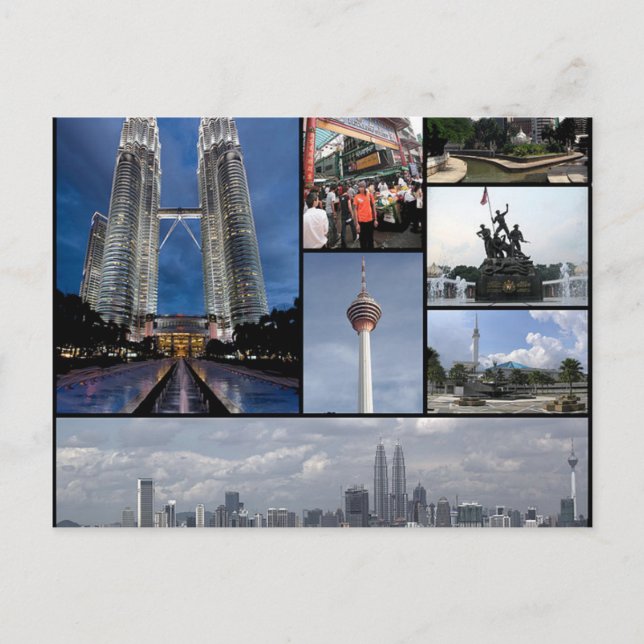 Postkartendenkmäler von Kuala Lumpur, Malaysia Postkarte (Vorderseite)