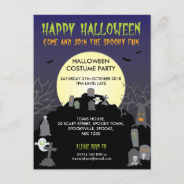 Postkarteneinladung "Happy Halloween" Einladungspostkarte