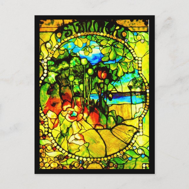 Postkartenfestes Glas - Tiffany 3 Postkarte (Vorderseite)