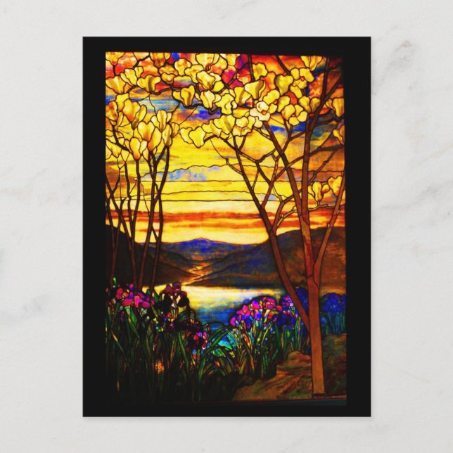 Postkartenfestes Glas - Tiffany 9 Postkarte (Vorderseite)