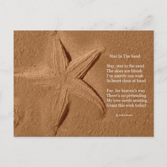 Postkartengedicht Stern von Ladee Basset Postkarte (Vorderseite)