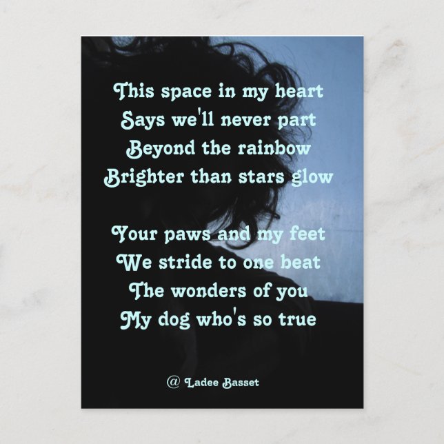 Postkartengedicht von Ladee Basset an Hunde Postkarte (Vorderseite)