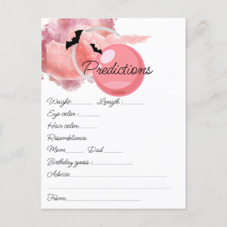 Postkartengröße Rosa Babydusche Vorhersage Karte