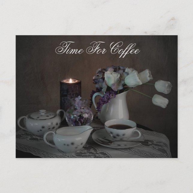 Postkartenzeit für den Kaffee Postkarte (Vorderseite)