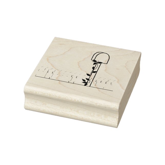 Postkasten und Picketzaun Holzkunst Briefmarke Gummistempel (Stempel)