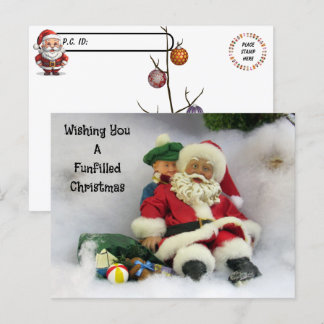 Postkreuzung - Der Weihnachtsmann nimmt einen Tumb Postkarte