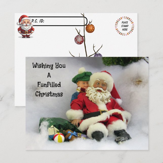 Postkreuzung - Der Weihnachtsmann nimmt einen Tumb Postkarte (Vorne/Hinten)