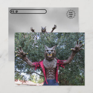 Postkreuzung - Werwolf / Wolf-Mann-Postkarte Postkarte