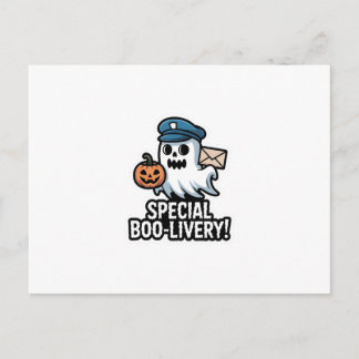 Postman Boo – Spooky Cute Halloween Ghost Delivery Einladungspostkarte