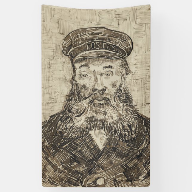 Postman Joseph Roulin (Sepia Sketch) (von van Gogh Banner (Vertikal)