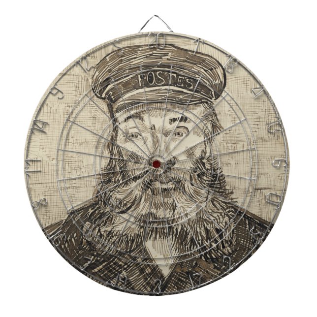 Postman Joseph Roulin (Sepia Sketch) (von van Gogh Dartscheibe (vorne)