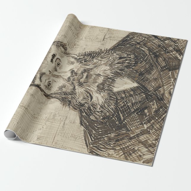 Postman Joseph Roulin (Sepia Sketch) (von van Gogh Geschenkpapier (Ungerollt)