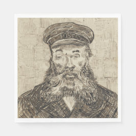 Postman Joseph Roulin (Sepia Sketch) (von van Gogh Serviette