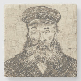 Postman Joseph Roulin (Sepia Sketch) (von van Gogh Steinuntersetzer