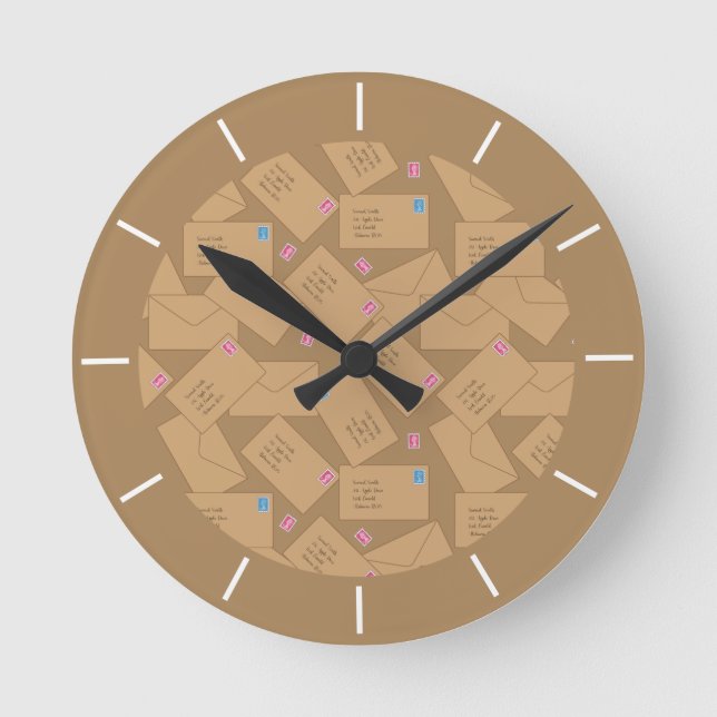 Postman Mail Carrier and Postal Worker Office Runde Wanduhr (Vorderseite)