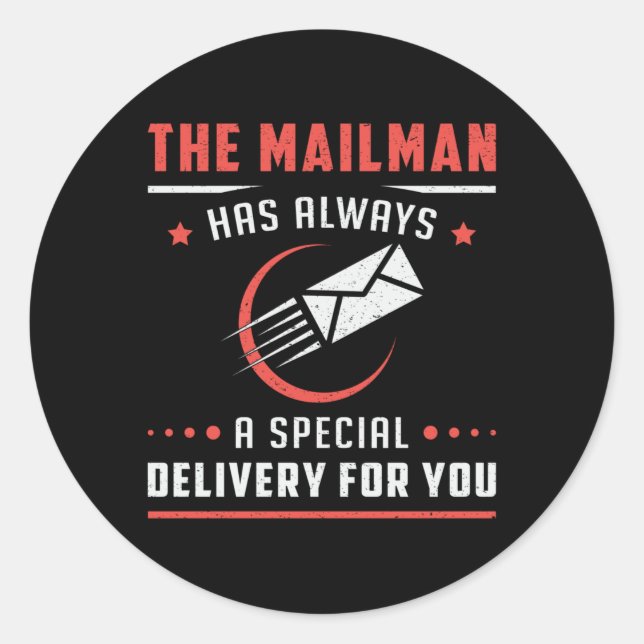 Postman Mailman Day Post Postversand Geschenk Idee Runder Aufkleber (Vorderseite)