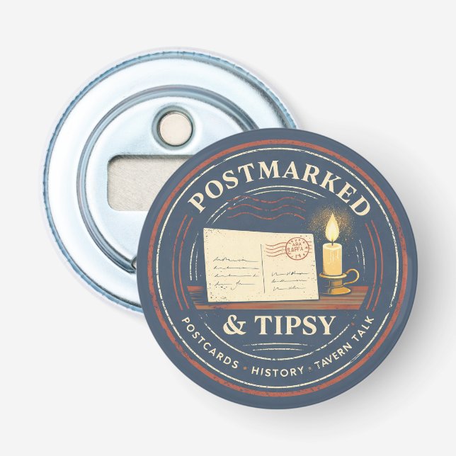 Postmarked & Tipsy Flaschenöffner (Vorderseite)