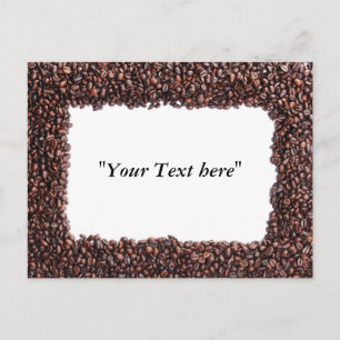 Postmit Kaffebohnen und Textfeld Postkarte