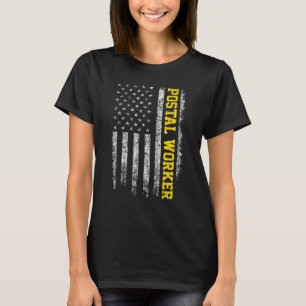 Postmitarbeiter Amerikanische Flagge Vintage Patri T-Shirt