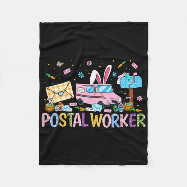 Postmitarbeiter Ostermailträger Osterhase Pos Fleecedecke (Vorderseite)