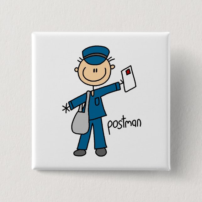 Postmitarbeiter-Strichmännchen Button (Vorderseite)