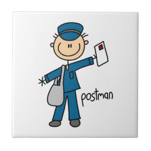 Postmitarbeiter-Strichmännchen Fliese