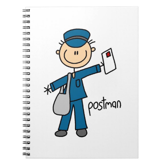 Postmitarbeiter-Strichmännchen Notizblock (Vorderseite)