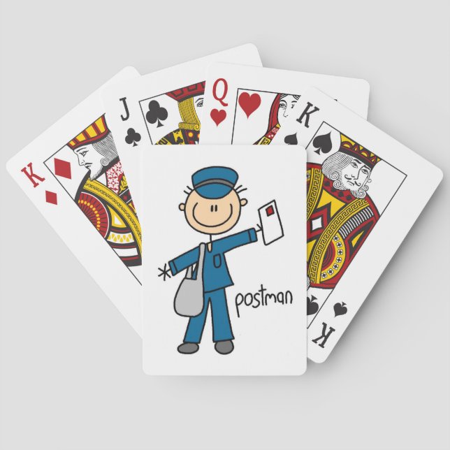 Postmitarbeiter-Strichmännchen Spielkarten (Rückseite)