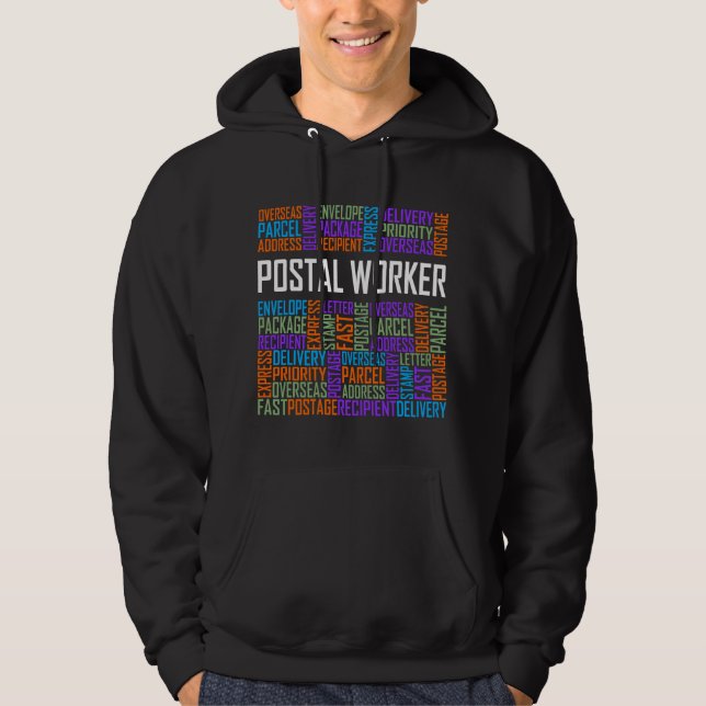 Postmitarbeiter Wörter Briefträger Postbote Hoodie (Vorderseite)