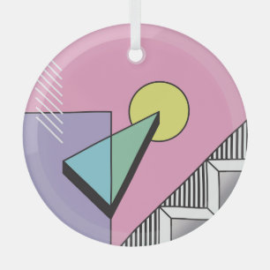 Postmoderne Geometrie: Abstrakte Zusammensetzung Ornament Aus Glas
