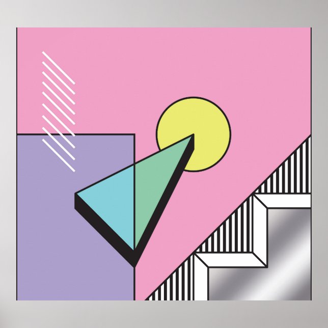 Postmoderne Geometrie: Abstrakte Zusammensetzung Poster (Vorne)