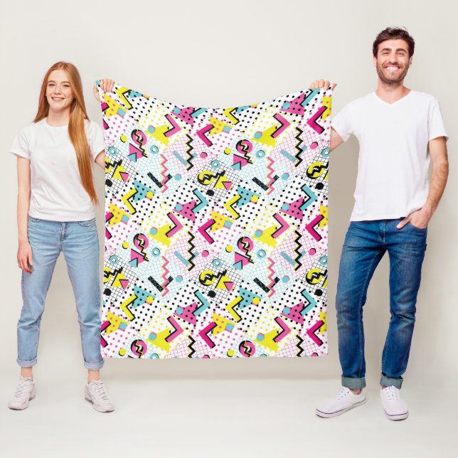 Postmoderne Memphis-Stilmuster Fleecedecke (Beispiel)