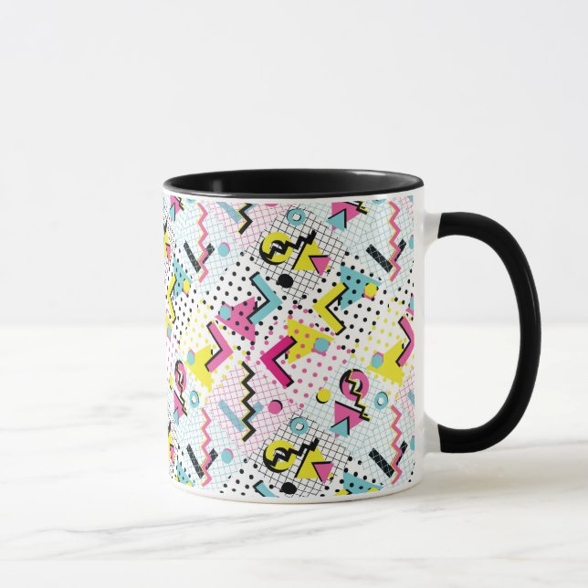 Postmoderne Memphis-Stilmuster Tasse (Rechts)