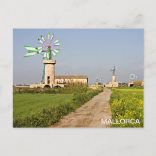 Postmolino de viento en Mallorca Postkarte