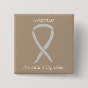 Postpartum Depression Awareness Custom Ribbon Butt Button