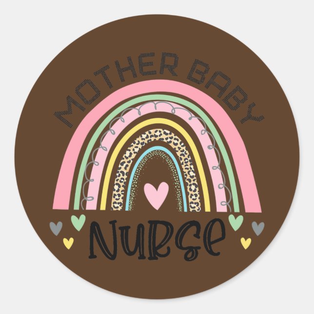 Postpartum Mutter Babynahrung Postpartum Krankenpf Runder Aufkleber (Vorderseite)