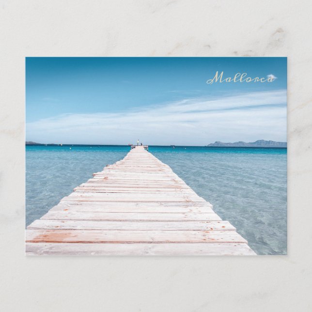 postpuente de la playa de Alcudia en Mallorca Postkarte (Vorderseite)