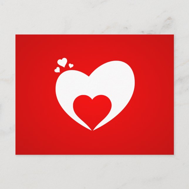 Postrot Herz Postkarte (Vorderseite)