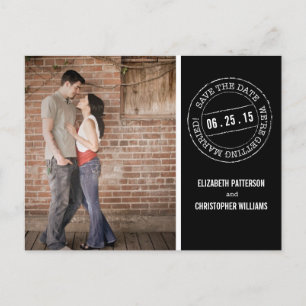 Poststempel-Hochzeitsfoto Save the Date Postkarte