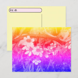 Postüberqueren der 70er Jahre Sichtbare Wildblumen Postkarte