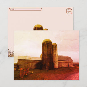 Postüberquerung - Alter Stall: Roter Mond trauern  Feiertagspostkarte