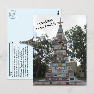 Postüberquerung - Denkmal der Staaten - Florida Postkarte