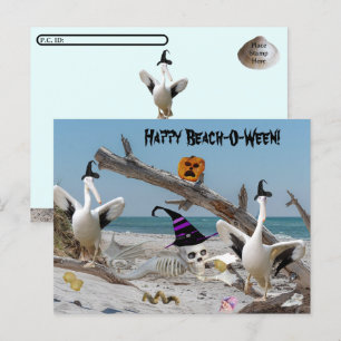Postüberquerung - glückliches StrandHalloween Postkarte