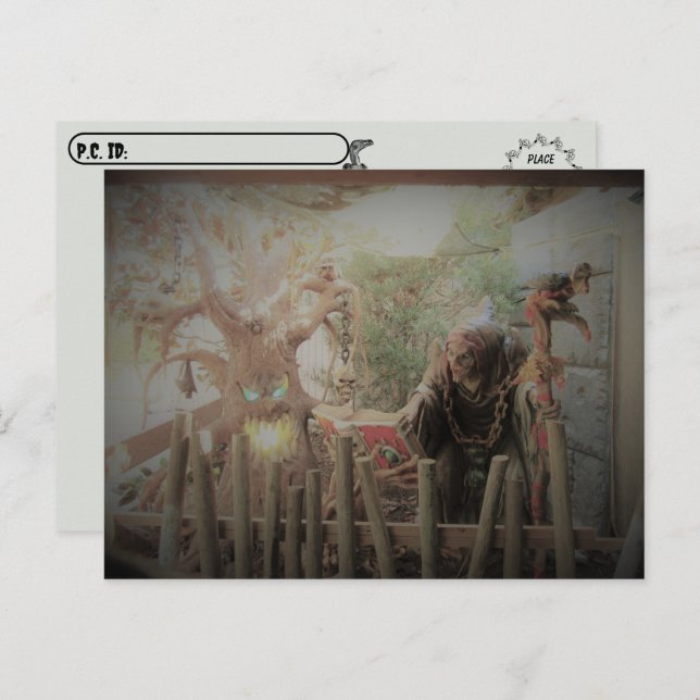 Postüberquerung - Spooky Hexenkarte Postkarte (Vorne/Hinten)